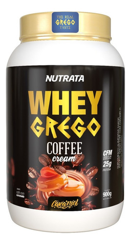 Whey Grego 900g - Nutrata - 2w Whey Concentrado/hidrolisado Sabor Coffee Cream Caramel