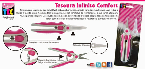 Imagem 2 de 2 de Tesoura Infinite Comfort Com Mola Tes007 - Toke E Crie