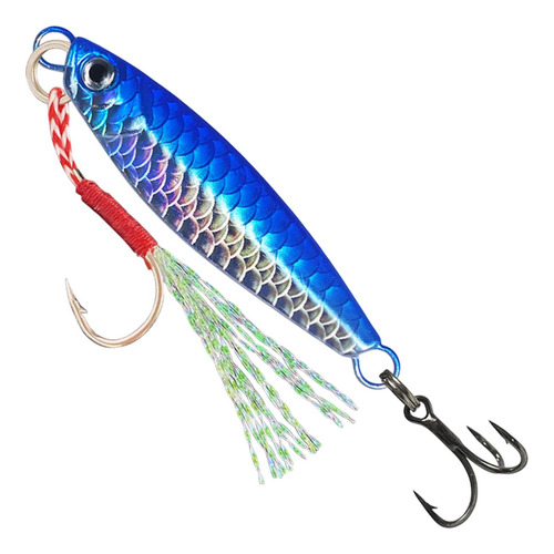3x Señuelos Jigging Señuelos De Pesca Cebos Duros Azul