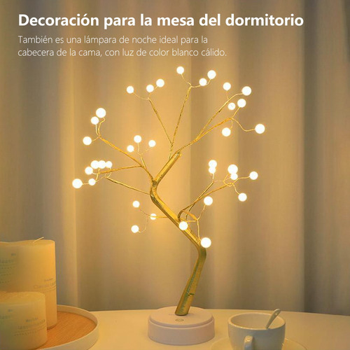 Lámpara De Mesa Con Decoración Artificial De Árbol Bonsái, 3