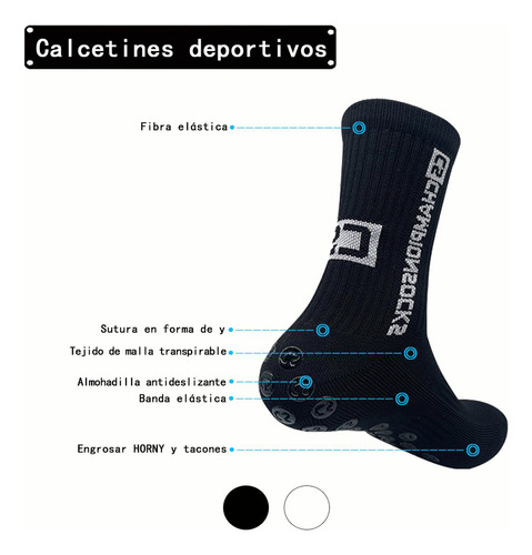 A 6 Par Calcetín Media Deportivos Fútbol Antideslizantes