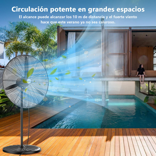 Ventilador Industrial Pedestal Ventilador Pie Poderoso Flujo Cantidad De Aspas 3 Estructura Plateado Aspas Plata Material De Las Aspas Aluminum