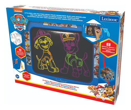 Paw Patrol Tablero Luminiscente Con Plumas Y Plantillas