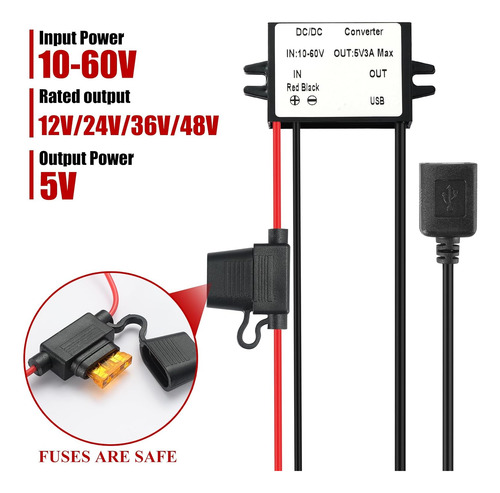 12 V, 24 V, 36 V, 48 V 5 V, 3 A, 15 W, Dc-dc, Módulo D...