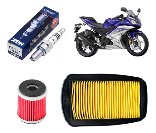 Kit Filtro Aceite Aire Bujia Ngk Iridium Yamaha R15 V2 