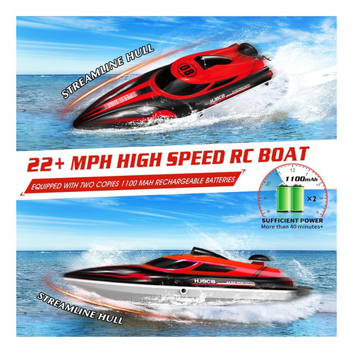 Oswin Rc Boat Hj808 Con 2 Batería Recargable, 22+ Mph Barco