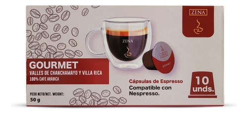 Café Zena Gourmet - 10 Cápsulas Compatibles Para Nespresso