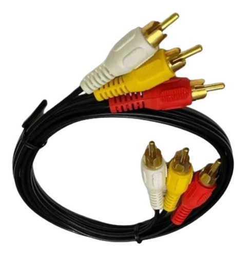 Cable 3x3 Rca Punta Dorada Macho A Macho 1.5m