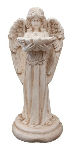 Figura Religiosa Ángel Con Pileta De Poliresina 67cm