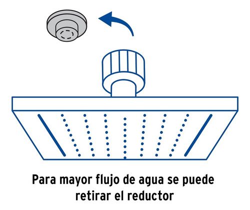 Regadera Cuadrada 6 , Acero Inox, Con Brazo, Cromo