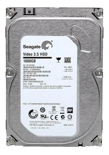 Imagen 1 de 2 de Disco duro interno Seagate Video 3.5 HDD ST1000VM002 1TB