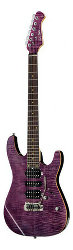 Guitarra eléctrica Harley Benton Pro Series Fusion-III HSH EB de nyatoh gloss trans flamed purple brillante con diapasón de macassar ebony