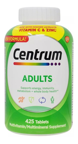 Suplemento em comprimidos Centrum  Adulto vitaminas Adulto em caixa de 561g 425 un