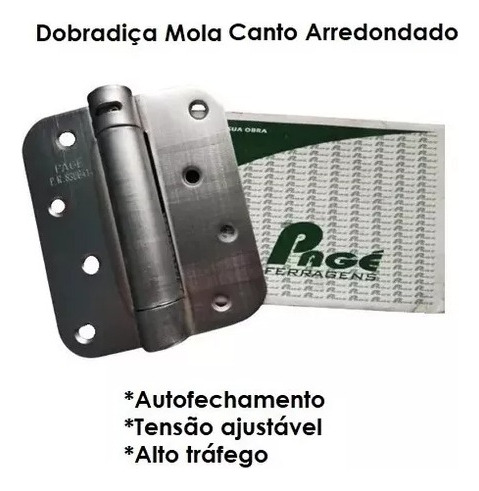 Dobradiça Aço Com Mola Fechamatic Escovada - 21 Unidades