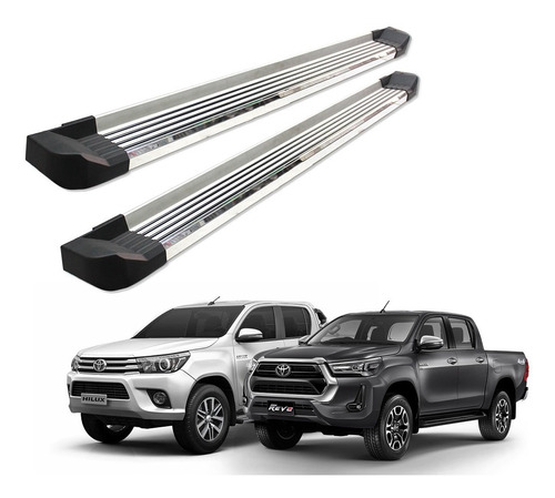 Pisadera Aluminio Y Acero Inoxidable Hilux Revo 2016-2023