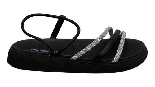 Sandalia Moleca Feminina Flatform Tiras Strass Lançamento