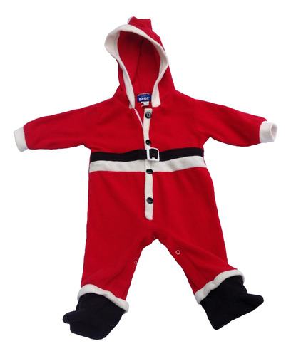 Mameluco Para Bebé 6m Unisex Con Capucha Santa Claus Navidad
