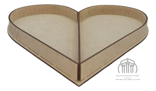 06 Charolas De Corazón En Mdf 25cm Regalo San Valentín