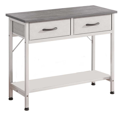 Mesa De Consola Moderna Con Marco De Metal Cajón De Tela