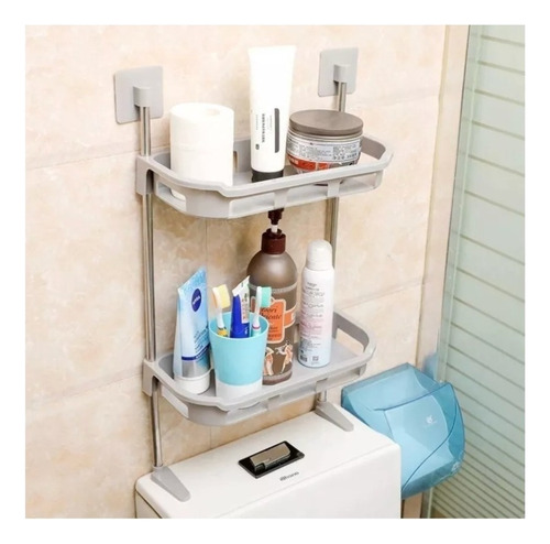 Estante Organizador Baño Inodoro Repisa Cocina Modular Rack Color Gris