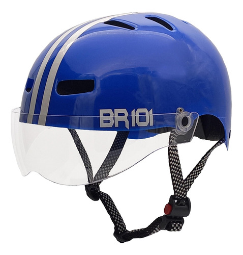 Capacete Br 101 Urbano Profissional Azul Vision Cristal G