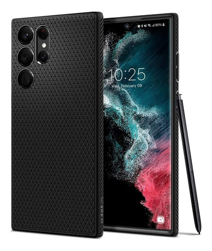 Spigen Funda Liquid Air Compatible con Galaxy S22 Ultra - Negro Mate