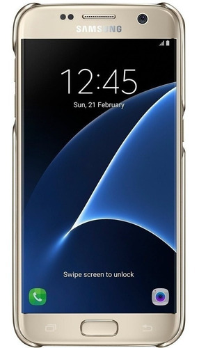 Case Samsung Clear Cover Para Galaxy S7 Edge Gold