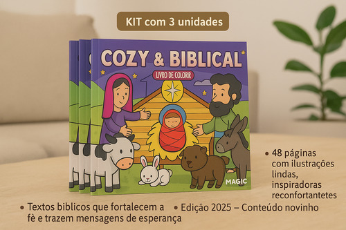 Kit 3 Livros Cozy & Biblical Para Desenhar Estilo Livro Comfy E Cozy