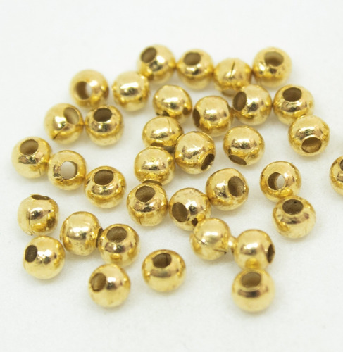 Separador Bola Lisa Chapa De Oro 24k 5mm Paquete Con 8gr