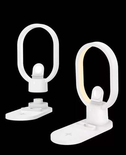 Base Carga Rápida Inalámbrica 4 En 1 Ios/android Lampara Led