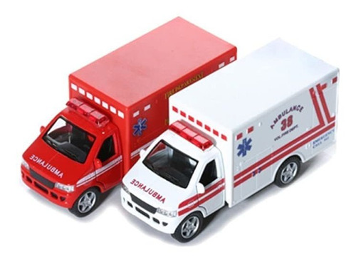 Kinsmart Kinsfun Pantalla Equipo De Rescate 5  Ambulancia Y