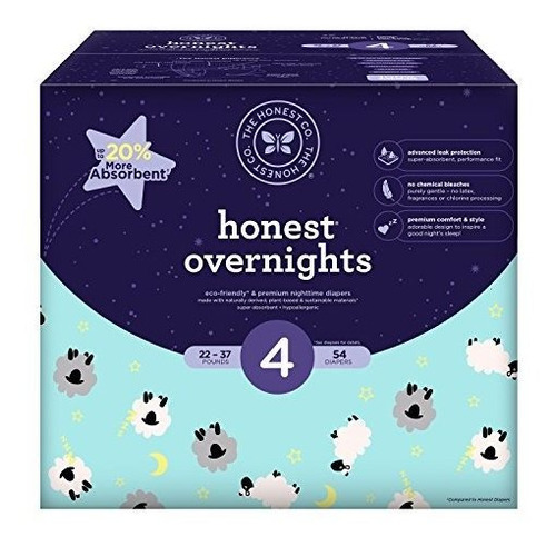 Honest Overnight Baby Diapers Club Box Sleepy Sheep Size 4 5