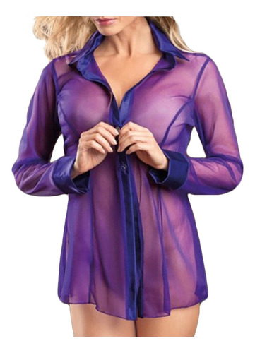 Camisa De Malla Para Mujer, Lencería Bodydoll, Pijama De Man
