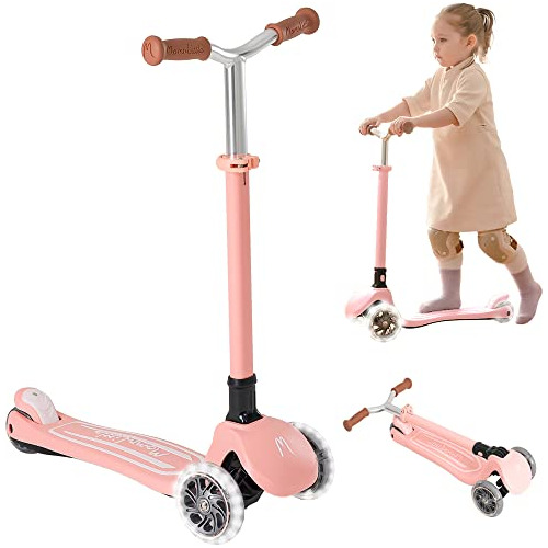 Scooter Plegable Niños Momn  De 3 Ruedas (rosa/beige/b...