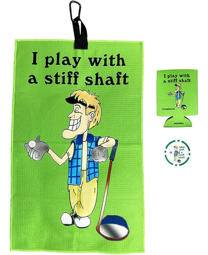 Giggle Golf Juego Con Una Toalla De Golf Rígida Waffle Shaft