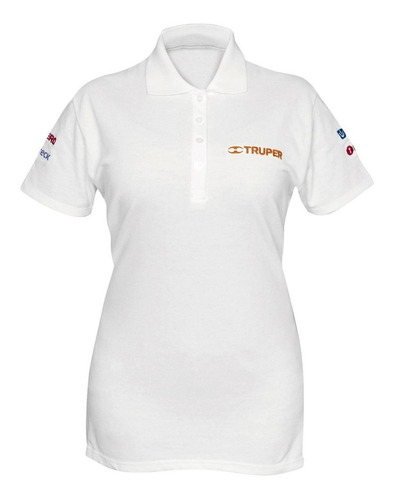 Playera Tipo Polo Blanca, Para Dama, Talla Ch, Truper