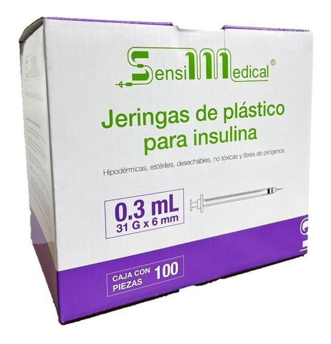 Jeringa Insulina Sensimedical 0.3 Ml 31gx6mm C/100u