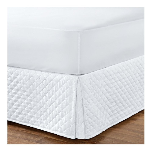 Saia Para Cama Box King Com Elástico Matelada - Palha Cor Branca