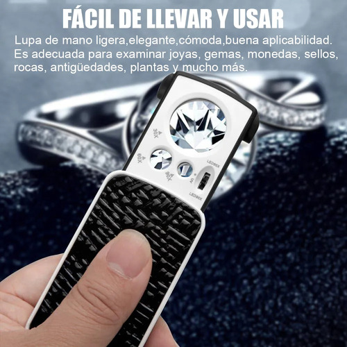 Lupa De Lectura Gran Aumento Mano De Luz Blanca Uv Led 2pzs