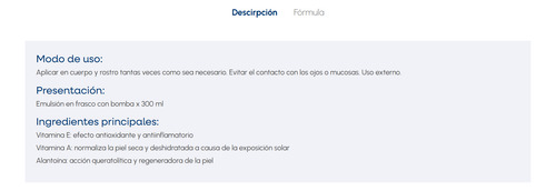 Emulsion Dermaglos Post Solar 300ml