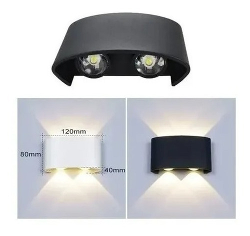 Aplique De Pared Led Foco Lampara Ip65 Foco 4 Watts Moderno