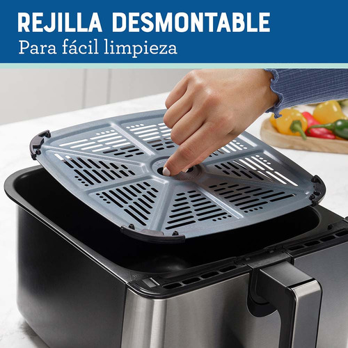 Freidora De Aire Digital Oster® Con Capacidad De 9l Ckstaf90 Color Plateado