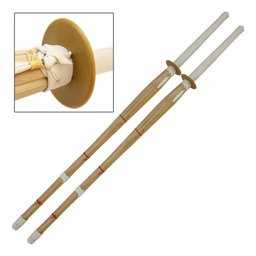 2 Espadas Katana Bambú Kendo Shinai Japonesa 1.20m Practica