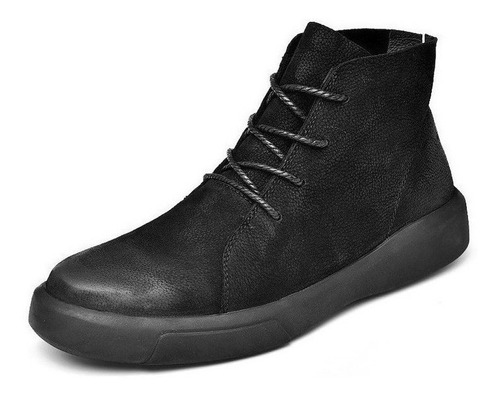 Hombres Casual Zapatos De Cuero Senderismo Chelsea Botas De