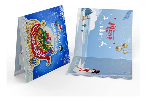 Diamond Art Christmas Cards,8pcs 3d Diy Diamond Cards -