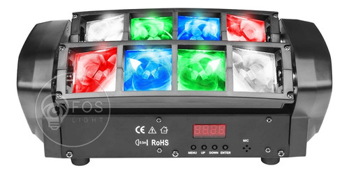 Kit 8 Mini Moving Spider Beam 8 Leds Osram Rgbw 5w Strobo