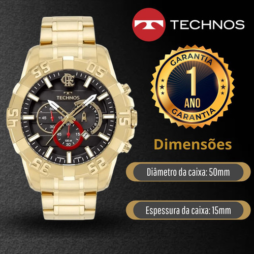 Relógio Technos Masculino Analógico Esportivo Flamengo 100m
