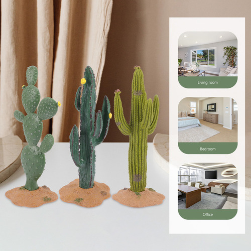 Decoração Simulada De Cactos, 3 Peças