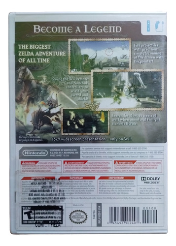 The Legend Of Zelda Twilight Princess Wii Nintendo Sellado (Usado)