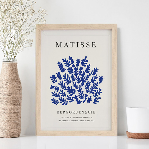 Cuadro Moderno Arte Naturaleza Matisse Azul 20x30cm